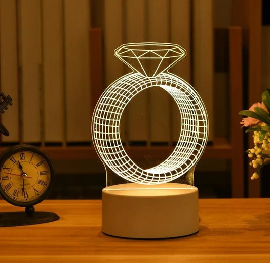 SOLVESS 3D Night Lamp - Diamond Ring