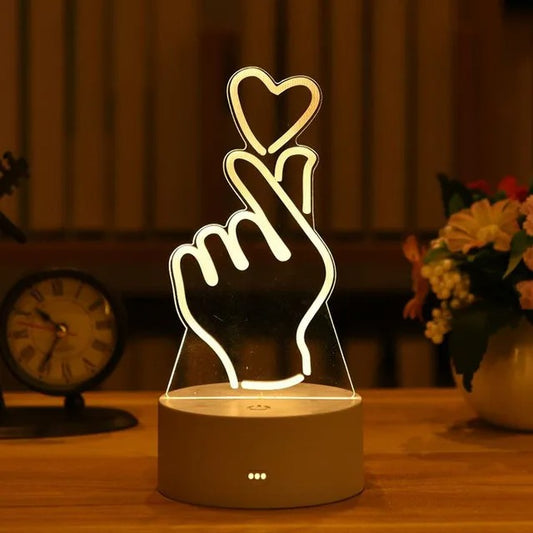 SOLVESS 3D Night lamp - Heart gesture