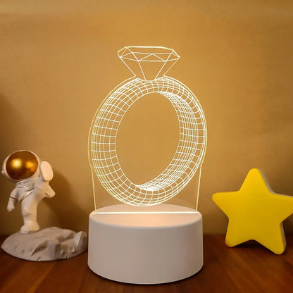 SOLVESS 3D Night Lamp - Diamond Ring